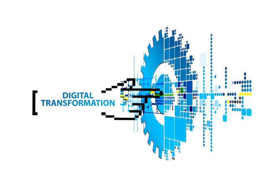 Digital transformation concept image representing the digitization of historical records. CC0 Public Domain via Wikimedia Commons.