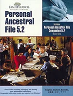 Cover of PAF 5.2, Personal Ancestral File — the landmark free genealogy application developed by The Church of Jesus Christ of Latter-day Saints.